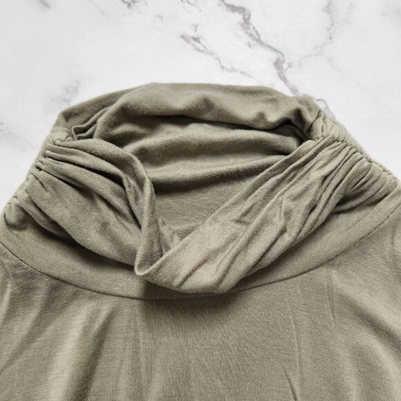 Soft Surroundings Timely Turtleneck Green Trapeze Shirt Top Petite Large PL - Picture 4 of 7
